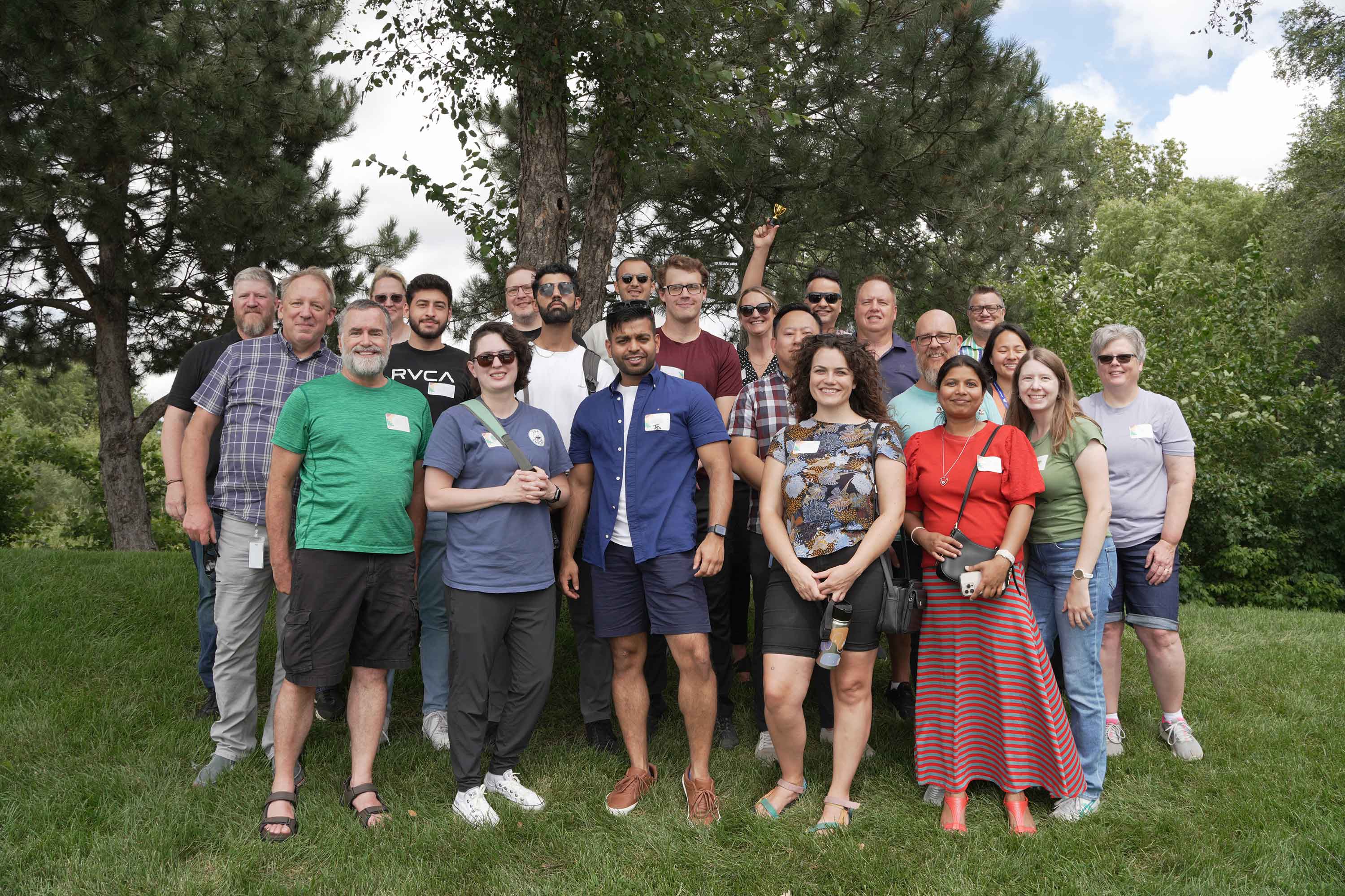 A group of Western National employees at an employee picnic celebration.